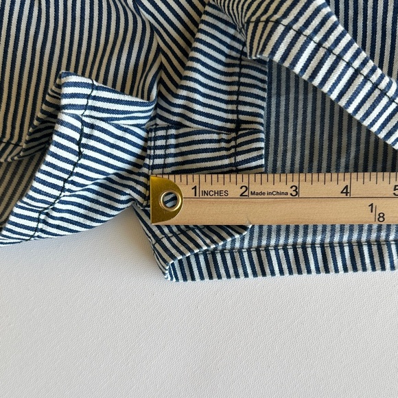 Justify Striped Utility Romper Large Tie Waist Zip Front Pockets - Picture 8 of 10